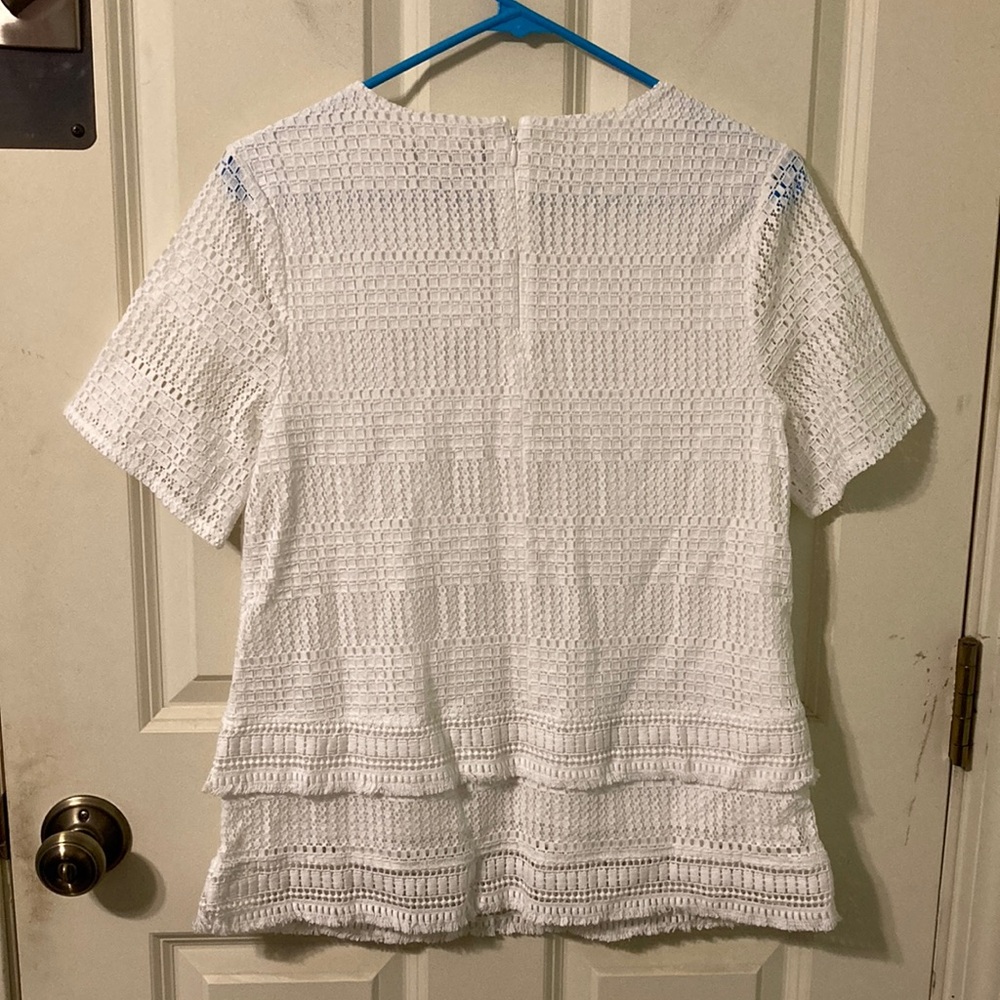 New NWT Banana Republic White Lace Women's Lined Top Blouse M - Picture 2 of 10